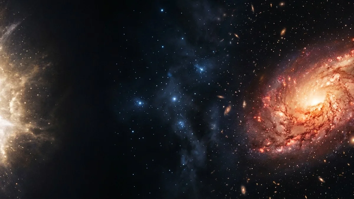 Visual timeline showing the early universe from the Big Bang to the first galaxies